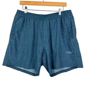Legends Men XL Teal Speckled Athletic Sport Shorts Running Gym Workout